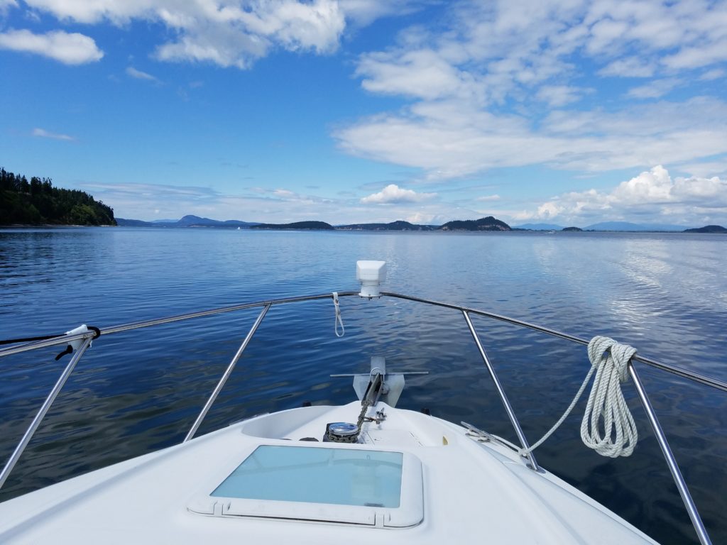 Boating to the San Juan Islands for the first time on Kokomo